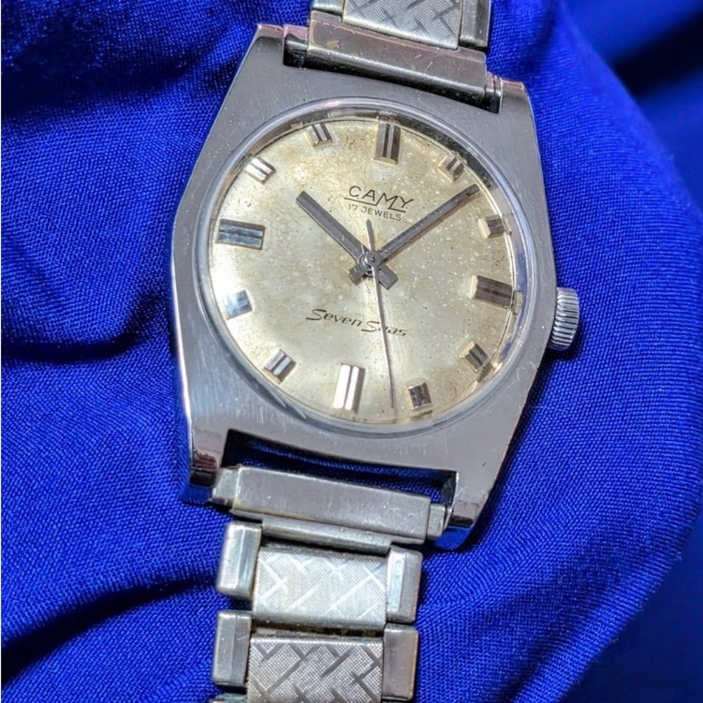 Camy vintage Swiss manual wind "Seven Seas" men's watch 1960s era